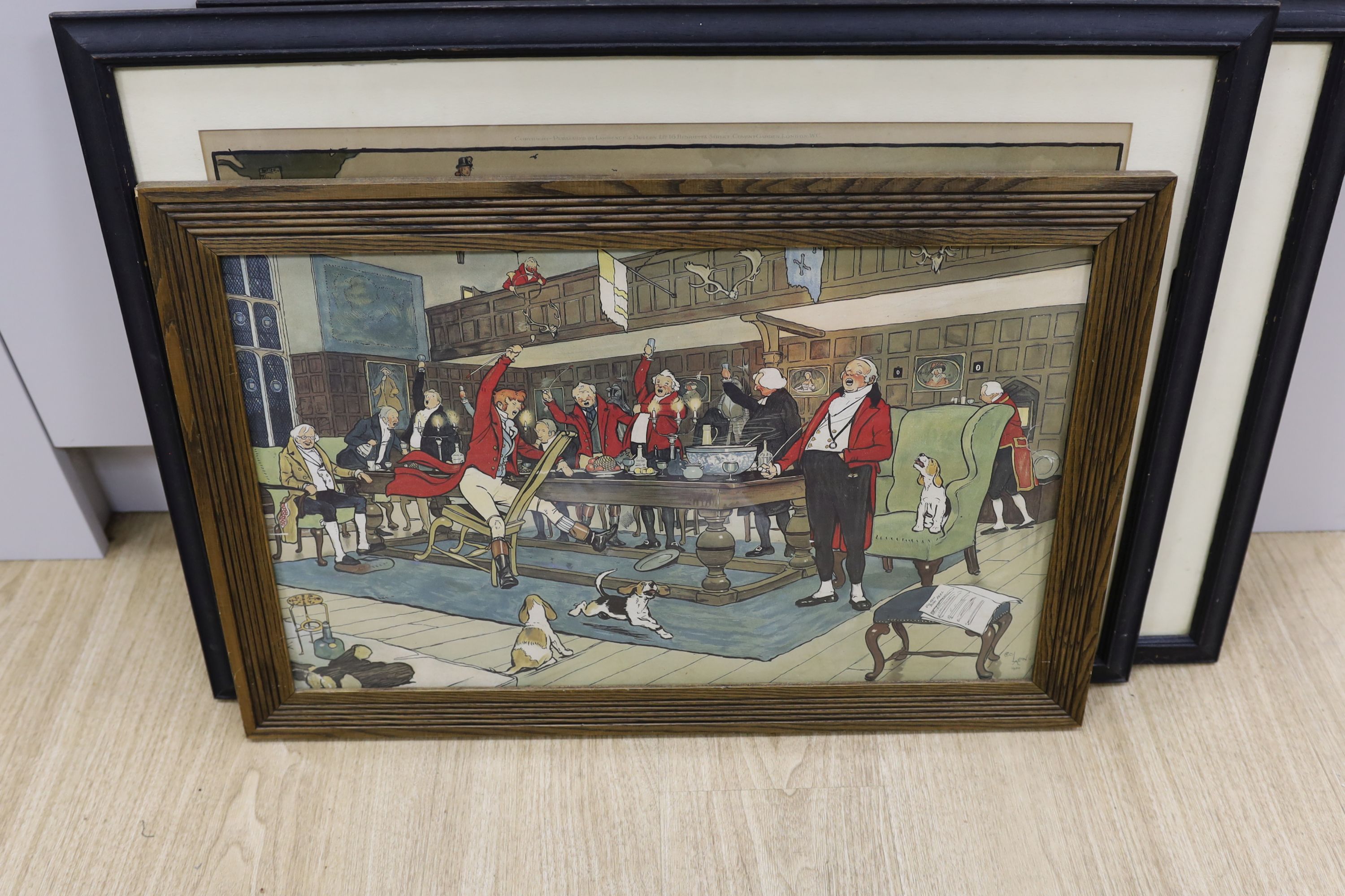 After Cecil Aldin (1870-1935) and Victor Venner (1869-1913), group of seven various colour prints including hunting scenes, largest 62cm x 39cm